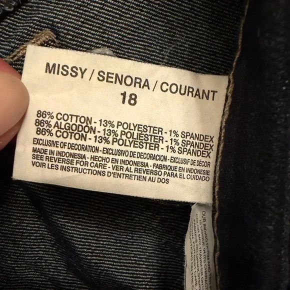 Gloria Vanderbilt Amanda Stretch Jeans Straight Leg High Rise Dark Wash Sz 18 - Picture 4 of 5